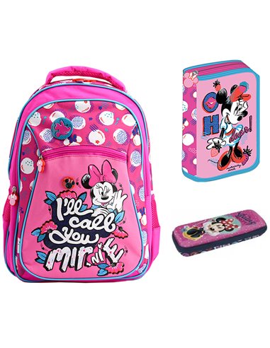 Set scoala Minnie 3 - Ghiozdan scoala clasele I-IV, Penar