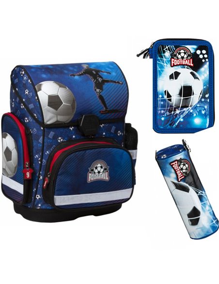 Set scoala Fotbal 4 - Ghiozdan scoala ergonomic, Penar echipat
