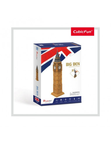 Cubic Fun - Puzzle 3D Big Ben (Nivel Mediu 44 Piese),CUC094h
