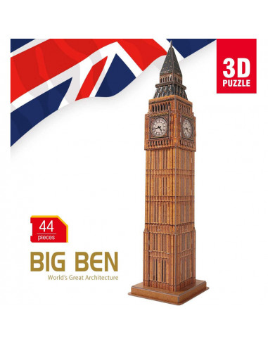 Cubic Fun - Puzzle 3D Big Ben (Nivel Mediu 44 Piese),CUC094h