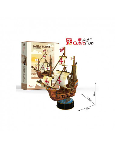 Cubic Fun - Puzzle 3D Nava Santa Maria 93 Piese,CUT4031h