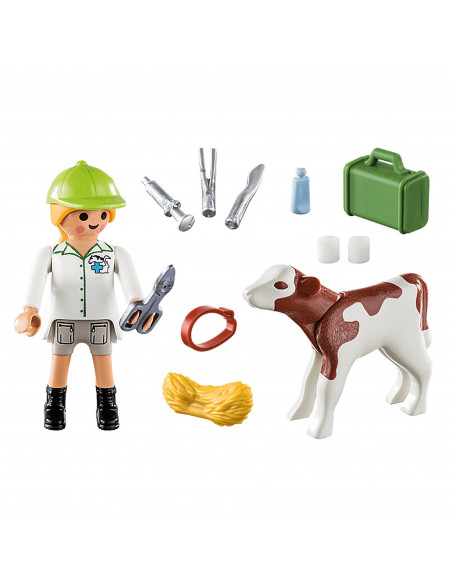 Playmobil - Veterinar Cu Vitel,70252