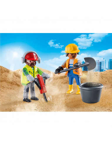Playmobil - Set 2 Figurine Muncitori In Constructii,70272