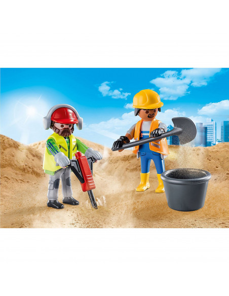 Playmobil - Set 2 Figurine Muncitori In Constructii,70272