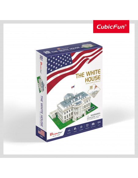 Cubic Fun - Puzzle 3D Casa Alba (Nivel Mediu 64 Piese),CUC060h