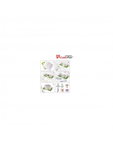 Cubic Fun - Puzzle 3D Casa Alba (Nivel Mediu 64 Piese),CUC060h