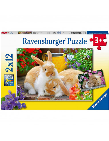 Puzzle Porcusor De Guinea Si Iepuras, 2X12 Piese,RVSPC05144