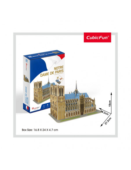 Cubic Fun - Puzzle 3D Notre Dame (Nivel Mediu 53 Piese),CUC242h
