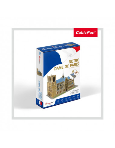 Cubic Fun - Puzzle 3D Notre Dame (Nivel Mediu 53 Piese),CUC242h