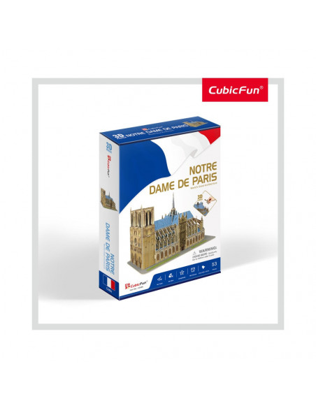 Cubic Fun - Puzzle 3D Notre Dame (Nivel Mediu 53 Piese),CUC242h
