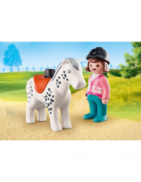 Playmobil - 1.2.3 Calaret Cu Cal,70404