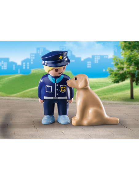 Playmobil - 1.2.3 Politist Cu Catel,70408