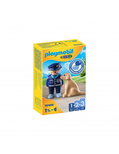Playmobil - 1.2.3 Politist Cu Catel,70408