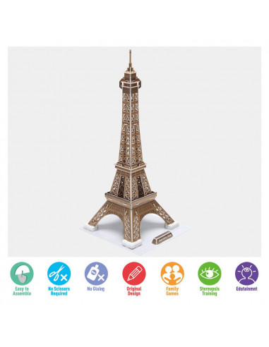 Cubic Fun - Puzzle 3D Turnul Eiffel (Nivel Mediu 39