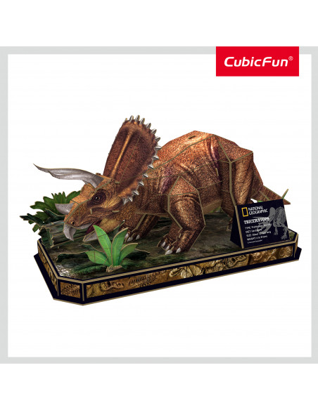 Cubic Fun - Puzzle 3D Triceratops 44 Piese,CUDS1052h