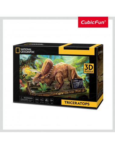Cubic Fun - Puzzle 3D Triceratops 44 Piese,CUDS1052h