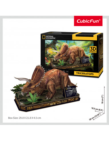 Cubic Fun - Puzzle 3D Triceratops 44 Piese,CUDS1052h