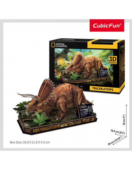 Cubic Fun - Puzzle 3D Triceratops 44 Piese,CUDS1052h