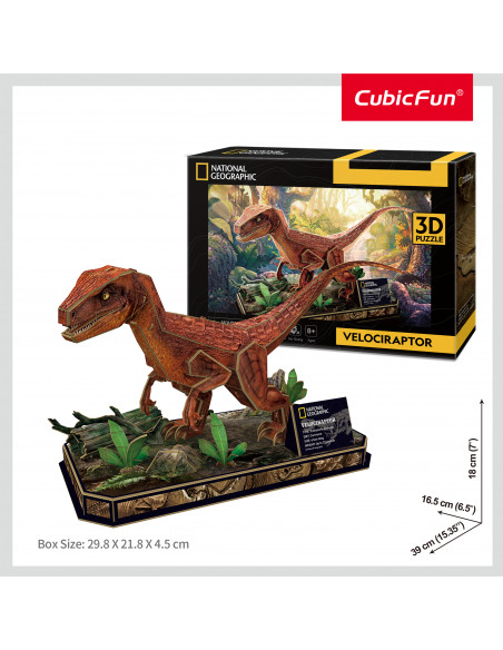 Cubic Fun - Puzzle 3D Velociraptor 63 Piese,CUDS1053h