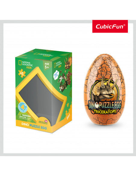 Cubic Fun - Puzzle In Cutie Triceratops 63 Piese,CUDS1042h