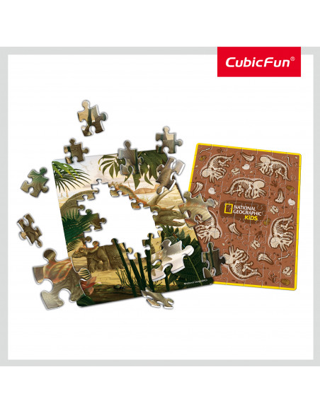 Cubic Fun - Puzzle In Cutie Triceratops 63 Piese,CUDS1042h