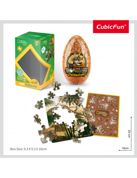 Cubic Fun - Puzzle In Cutie Triceratops 63 Piese,CUDS1042h