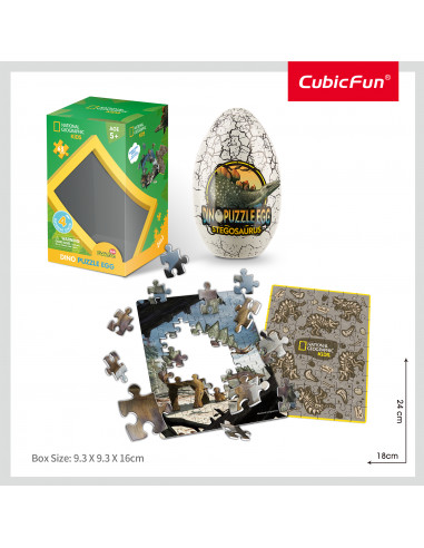 Cubic Fun - Puzzle In Cutie Stegosaurus 63 Piese,CUDS1043h