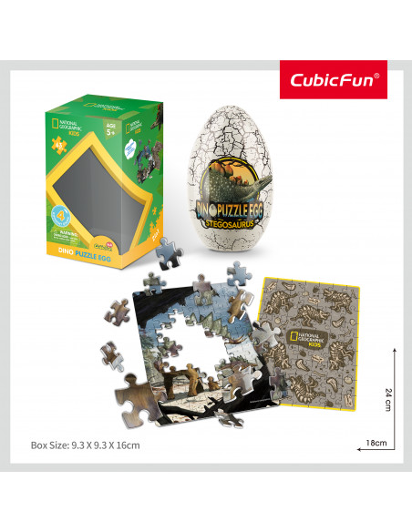 Cubic Fun - Puzzle In Cutie Stegosaurus 63 Piese,CUDS1043h