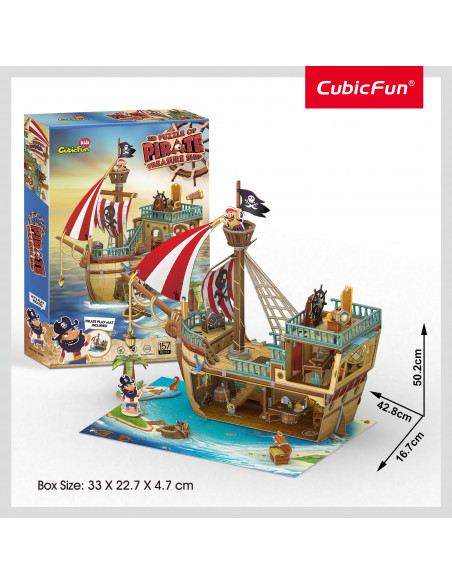 Cubic Fun - Puzzle 3D Nava Comorilor 157 Piese,CUP832h