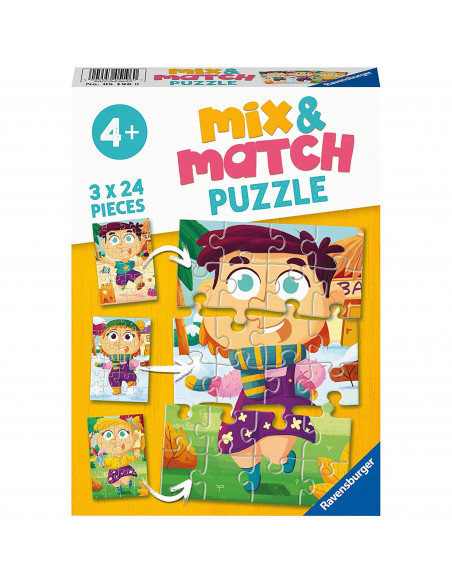 Puzzle Mix&Match Haine Colorate, 3X24 Piese,RVSPC05196