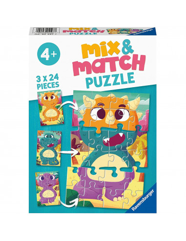 Puzzle Mix&Match Dinozauri, 3X24 Piese,RVSPC05197