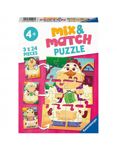 Puzzle Mix&Match Prietenii De La Ferma, 3X24 Piese,RVSPC05198