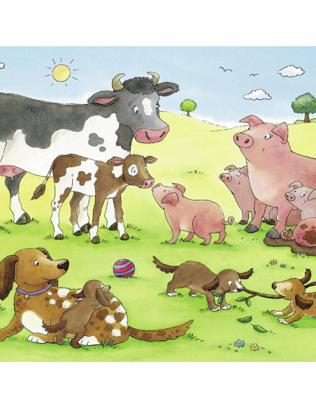 Puzzle Familii Fericite De Animale, 2X12 Piese,RVSPC07590