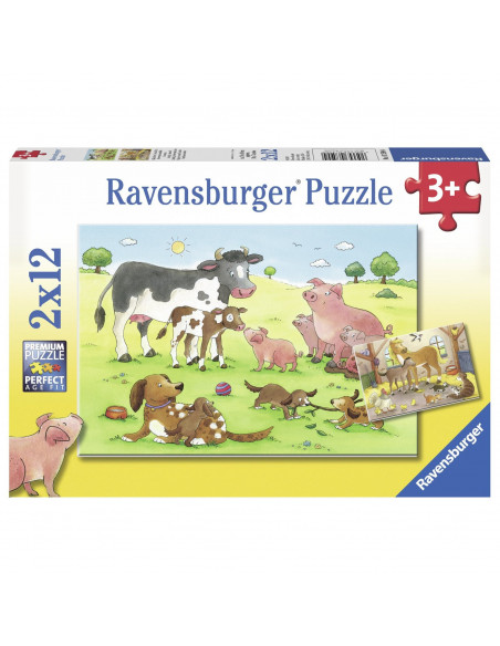 Puzzle Familii Fericite De Animale, 2X12 Piese,RVSPC07590