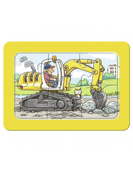 Puzzle Excavator, Tractor Si Basculanta, 3X6 Piese,RVSPC06573