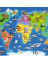 Puzzle Harta Lumii Cu Animale, 30 Piese,RVSPC06641
