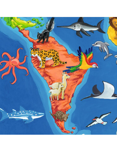 Puzzle Harta Lumii Cu Animale, 30 Piese,RVSPC06641