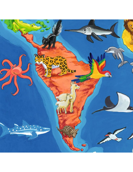 Puzzle Harta Lumii Cu Animale, 30 Piese,RVSPC06641