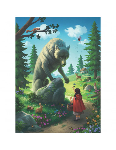Puzzle Scufita Rosie Si Lupul, 100 Piese Glitter,RVSPC12988