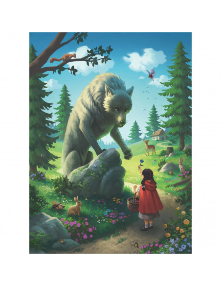 Puzzle Scufita Rosie Si Lupul, 100 Piese Glitter,RVSPC12988