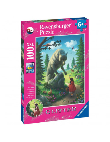 Puzzle Scufita Rosie Si Lupul, 100 Piese Glitter,RVSPC12988