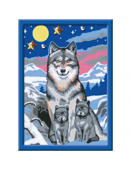 Pictura pe numere - Familie De Lupi,RVSPBN20044
