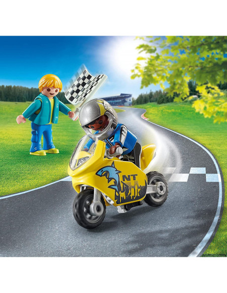 Playmobil - Baiat Cu Motocicleta Si Arbitru,70380