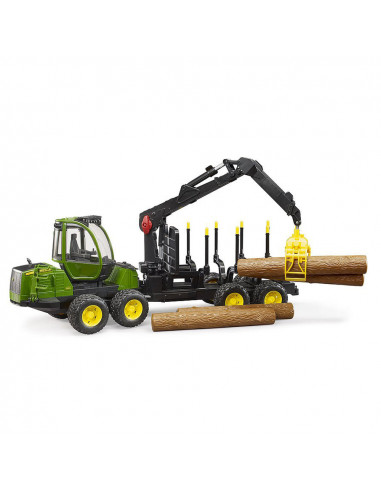 Bruder - Tractor Forestier John Deere 1210E Cu Graifer Si 4