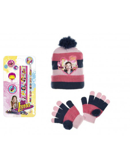 Set Caciula + Manusi + Set desen Soy Luna - Roz/Albastru Set Caciula + Manusi + Set desen Soy Luna - Roz/Albastru