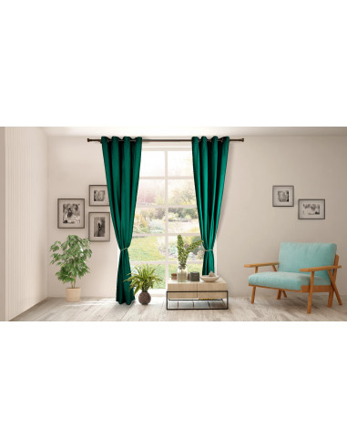 Set 2 draperii catifea 140x270 cm Verde,HR-VDR140-GRN