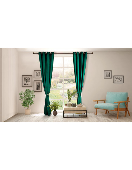 Set 2 draperii catifea 140x270 cm Verde,HR-VDR140-GRN