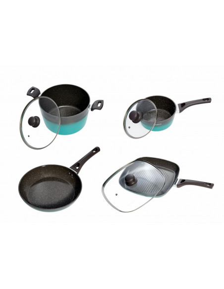 SET GATIT 7 PIESE ALUMINIU, GREEN COOK, COOKING BY