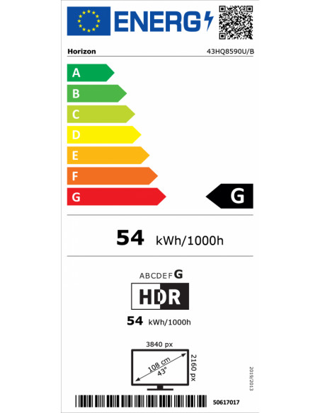 QLED TV HORIZON 4K-ANDROID 43HQ8590U/B, 43" D-LED, 4K Ultra HD