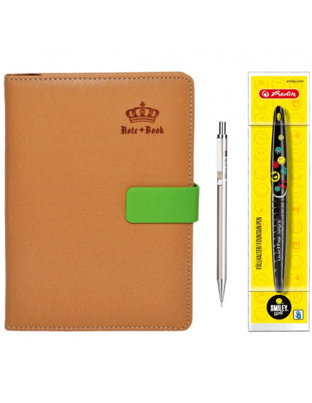Set Agenda A5 Nedatata nebo 120 File maro, Stilou Herlitz